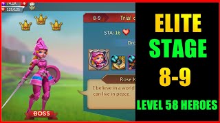 Lords Mobile Elite 89Elite Stage 89 f2p using level 58 heroes [upl. by Ahsihat]