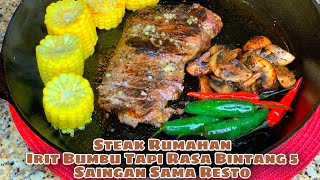 Resep Steak Rumahan Irit bumbu  Halal Steak Homemade Steak Simple recipe [upl. by Britt]