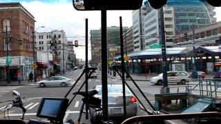 Riding Vancouver Trolleybus in Seattles Pioneer Square on Battery Power [upl. by Buerger]