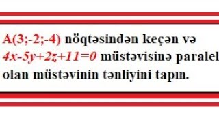 Paralel müstəvilərin tənliyi [upl. by Notsag]