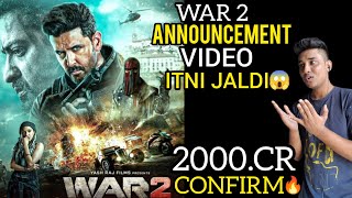 WAR 2 Announcement Video Release Date Confirm  Hrithik Roshan Next Movie Update  WAR 2 Update [upl. by Nagoh]