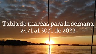 Tabla de marea Desde el 24 hasta el 31 de enero de 2022 Siempre consultar las correcciones [upl. by Haines]