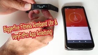 Biggerfive Fitness Armband Uhr amp VeryFitPro App Bedienungsanleitung  Funktionen  zurücksetzen uvm [upl. by Stockmon]