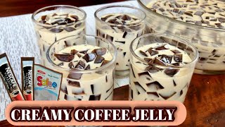 CREAMY COFFEE JELLY Recipe  How to make Coffee Jelly Dessert [upl. by Adaurd]