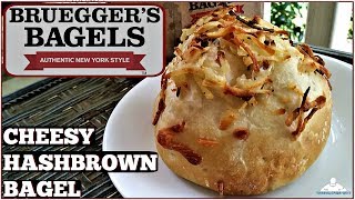 Brueggers Bagels®  Cheesy Hash Brown Bagel Review 🧀🥔 [upl. by Niltiak]