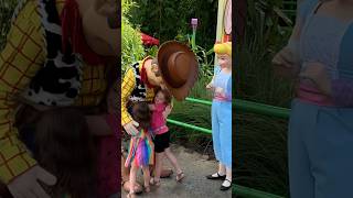 Meeting Woody amp Bo Peep toystory4 disneyhollywoodstudios woody bopeep waltdisneyworld [upl. by Laehcor476]