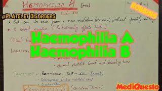 Haemophilia A Haemophilia B  Coagulation Factor Inhibitors PlateletDisordersHematologyPathology [upl. by Llerat]