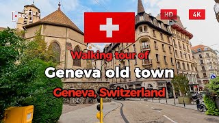 Geneva Switzerland 🇨🇭  Walking tour of Geneva old town  4k 60fps [upl. by Harhay681]