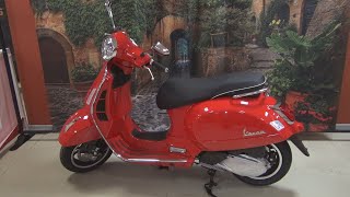 Piaggio Vespa GTS Super 300 hpe Red Motorcycle Exterior and Interior [upl. by Paulson425]