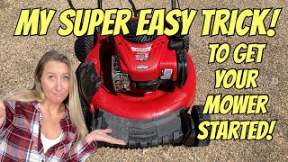 TRY THIS TRICK to get your lawnmower started after sitting Briggs Troybilt spring start up guide [upl. by Jerrilee]