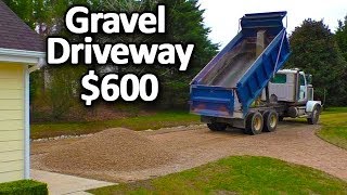 Gravel Driveway for CHEAP 600 How to install maintain top with crushed stone asphalt concrete [upl. by Ferretti247]