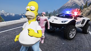 Robbing Banks With The Simpsons in GTA 5 [upl. by Ahsimal866]