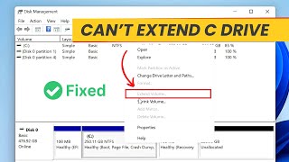 Fix quotCant Extend C Drive with Unallocated Spacequot in Windows 1011 [upl. by Pollux933]