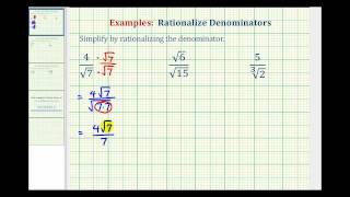 Ex 1 Rationalize the Denominator of a Radical Expression [upl. by Aenej460]