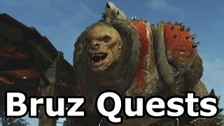 Middle Earth Shadow Of War  Bruz The Chopper All Quests  Full Story [upl. by Mansfield769]