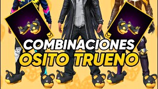 🟡 LAS MEJORES COMBINACIONES CON LAS PANTUFLAS ⚡⚫ OSITO TRUENO ⚡⚫  FREE FIRE  SOYMIKIDM 🟡 [upl. by Lilias]