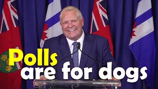 quotPolls are for dogsquot  Ontario Premier reacts to polling slump [upl. by Yentruocal]