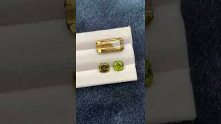 Natural Faceted olive 🫒 yellow colors tourmaline pair set Weight 872 crts tourmaline gemslover [upl. by Noscire745]