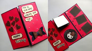 Beautiful Handmade Birthday Card ideaDIY GREETING cardseasy heart pop up birthday cardpop up card [upl. by Enairda211]