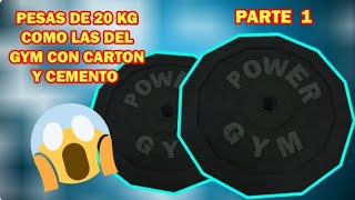 😱Como hacer discos de 20 KG como los del Gym con cartón y cemento 🏋️‍♂️🔥🔥👍 [upl. by Euk371]