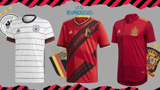 LES NOUVEAUX MAILLOTS DES EQUIPES NATIONALES POUR LEURO 2020 [upl. by Retsevlis]