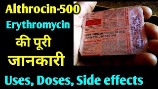 Althrocin 500 tablets uses and side effects in hindi Erythromycin tablet althrocin 250 althrocin [upl. by Auqkinahs]