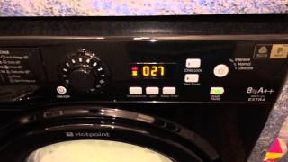 Hotpoint washing machine on cottton standard cycle 20 [upl. by Ecirtak]