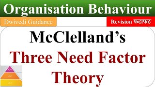 McClellands Need Theory Three Need Factors theory Motivation theory Organisational Behaviour OB [upl. by Oemor]