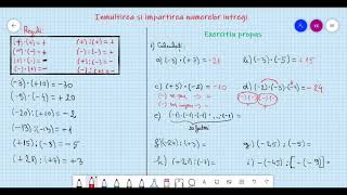 Inmultirea si impartirea numerelor intregi CLASA A VIA [upl. by Adlaremse]