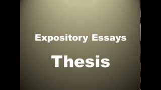 Thesis In Expository Writing [upl. by Aiasi]