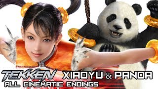 LING XIAOYU amp PANDA  All Cinematic Endings in TEKKEN Series 19972017 [upl. by Yekcor600]