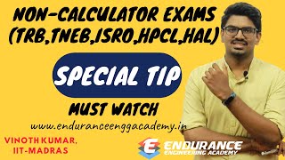 Special Tip for NonCalculator Exams TRBTNEBAEISROHPCLHALCIL etc  EEA [upl. by Adia]