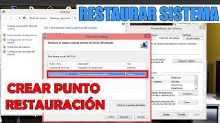 Crear Punto de Restauración para Solucionar Pantalla Azul en Windows 7 8 y 10  RESTAURAR SISTEMA [upl. by Lekram]