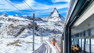 Riding the spectacular Matterhorn Railway in Switzerland 🇨🇭 Swiss Alps 4K [upl. by Jordanna]