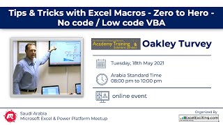 Tips amp Tricks with Excel Macros  Zero to Hero  No codeLow code VBA with Oakley Turvey [upl. by Terle]