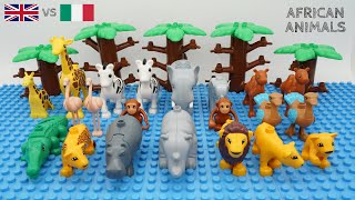 ANIMALI AFRICANI LEGO DUPLO  ELEFANTE GIRAFFA LEONE LEONESSA ZEBRA IPPOPOTAMO COCCODRILLO  LEGOLA [upl. by Song336]