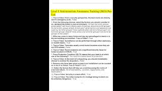 LEVEL 1 ANTI TERRORISM AWARENESS TRAINING JKO PRE TEST WITH COMPLETE SOLUTION 100 CORRECT ANSWERS [upl. by Wilcox]