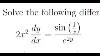 Diff Eqn a separable ODE example [upl. by Aisena]