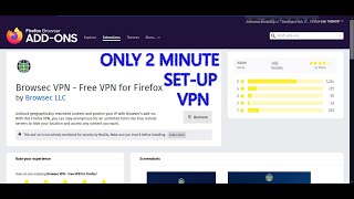 SETUP BROWSEC VPN WITH FIREFOX [upl. by Eppillihp618]