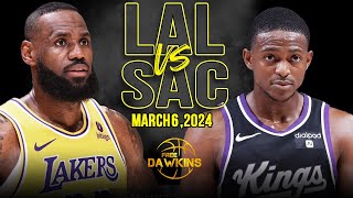 Los Angeles Lakers vs Sacramento Kings Full Game Highlights  March 6 2024  FreeDawkins [upl. by Ap]