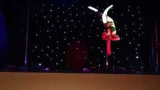 Blindfolded Pole Dance Performance  Miss Pole Dance UK [upl. by Nnylarej287]