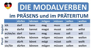 Deutsch lernen die Modalverben  Präsens  PräteritumGerman modal verbs in simple present  past [upl. by Acenom]