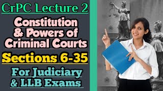 CrPC Lecture 2  Section 6 to 35 of CrPC  Constitution and power of criminal courts in CrPC [upl. by Audras]