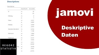 jamovi Tutorial deutsch Deskriptive Daten [upl. by Buzzell924]