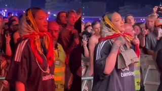 Rihanna at Rolling Loud Portugal watching Asap Rocky perform  July 7 2022 [upl. by Estren217]