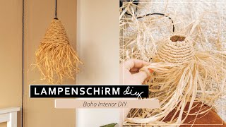 Boho Lampenschirm DiY  Raffia Bast Lampe knüpfen [upl. by Stout]