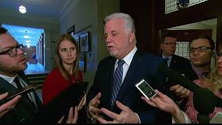 Philippe Couillard commente ladoption du projet de loi 107 sur lUPAC [upl. by Anahsirk477]