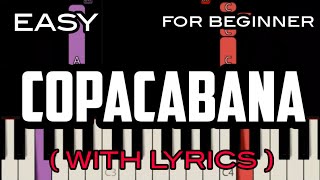 COPACABANA  LYRICS   BARRY MANILOW  SLOW amp EASY PIANO [upl. by Dibbrun]