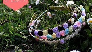 DIY  Couronne de fleurs amp coque fleurie Serretête  Floral Crown amp cell phone case english subs [upl. by Eirahcaz179]