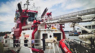 SUPER EXCLUSIVE On Board Inside Look of FDNY Marine 1 AKA Fireboat 343 [upl. by Aydiv]